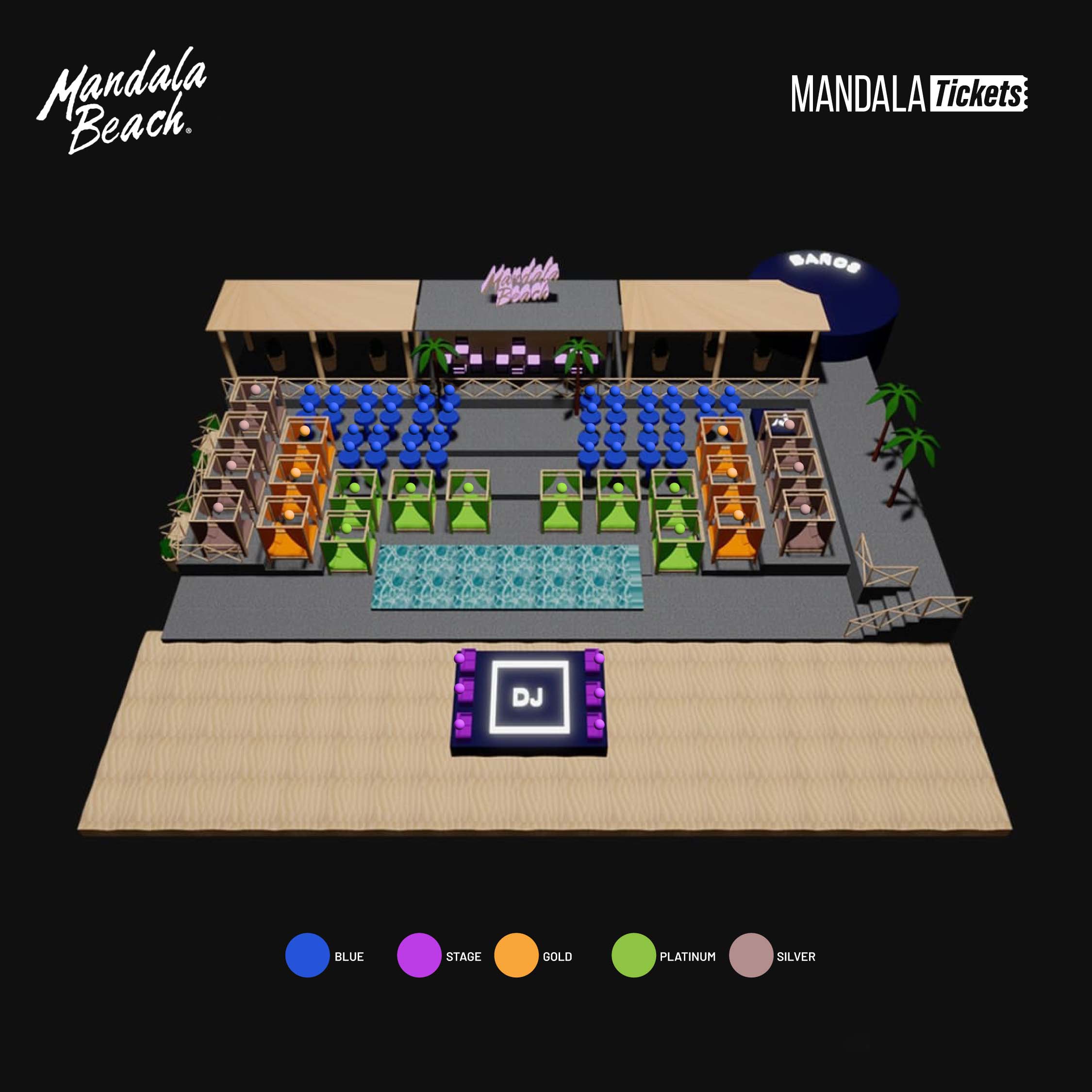 D'Cave Nightclub Cancún - Layout map and area distribution